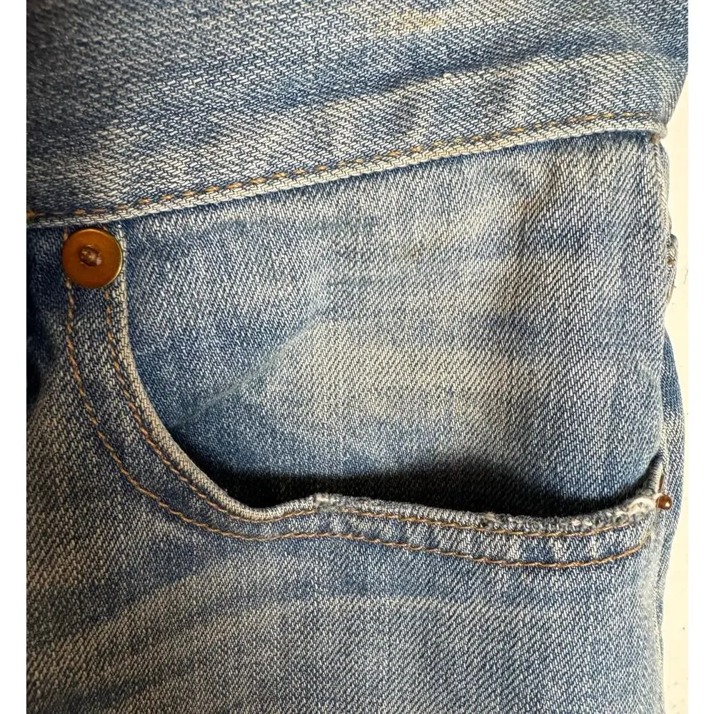 Madewell Light Wash Denim Front Slit Pencil Skirt Size 25